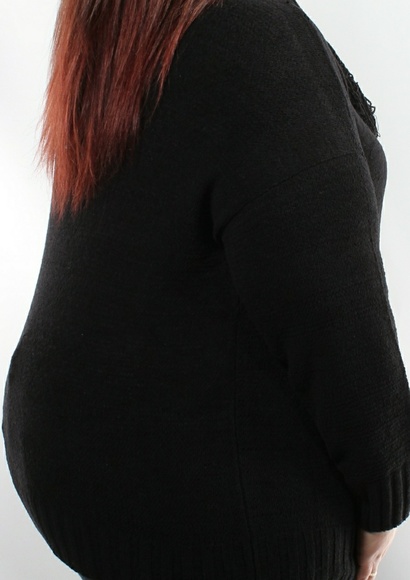 CHARTER CLUB  BLACK JEWEL NECK LONG SLEEVE SWEATER - Picture 2 of 2