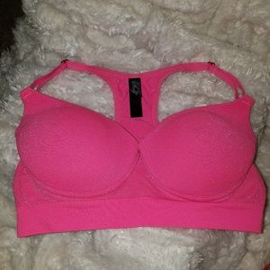 34c pink padded sports bra