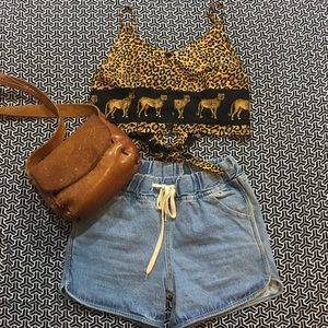 🔥$10 SALE🔥 VTG animal print crop top