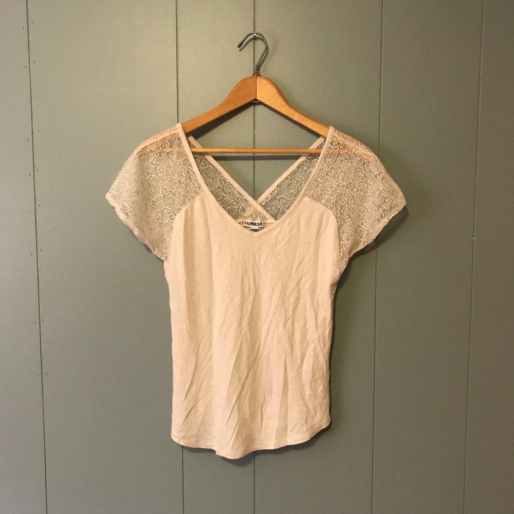 💖CREAM LACE TOP EXPRESS SHIRT💖