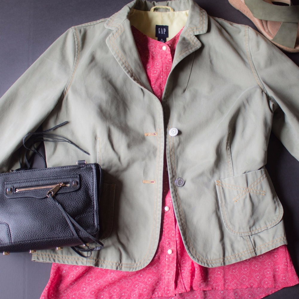 Gap premium cotton military jacket/blazer