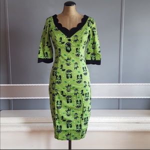 Green Voodoo Vixen Black Cat Katniss Wiggle Dress