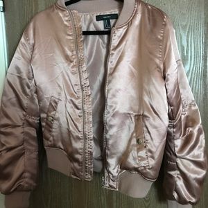 Forever 21 rose gold bomber jacket