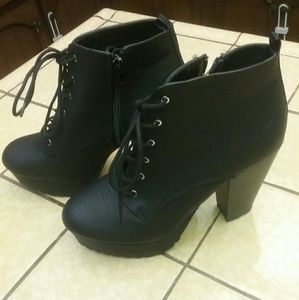 Black half ankle boots