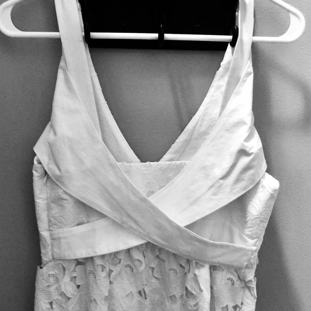 Tibi sz 6 light white eyelet dress