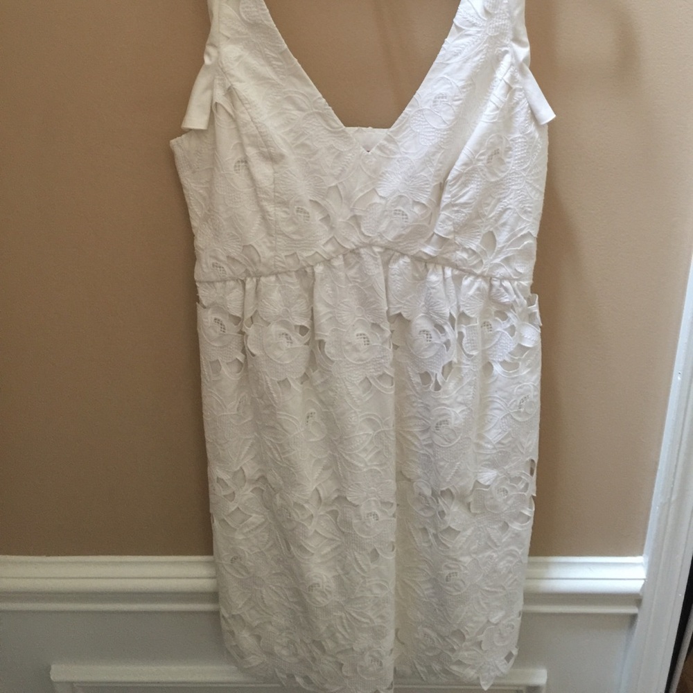 Tibi sz 6 light white eyelet dress - Picture 2 of 2