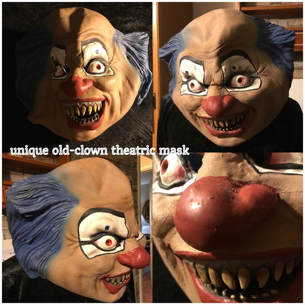 One-of-a-kind Theatric Mask of a Balding Clown