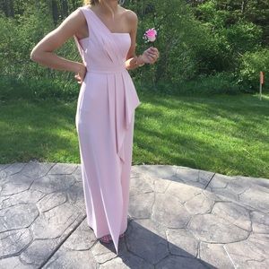 Baby Pink Off the Shoulder BCBG Formal Dress