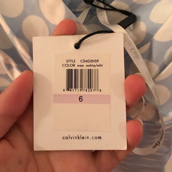 Optical Illustion Dot Dress Sz 6 NWT Calvin Klein - Picture 4 of 7