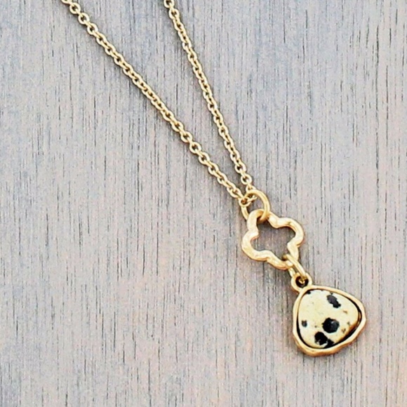 Jewelry - Dainty Dalmatian Jasper Stone Necklace