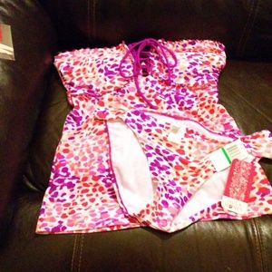 NWT Women 2 PIECE Hula Honey Padded Bathing Suit