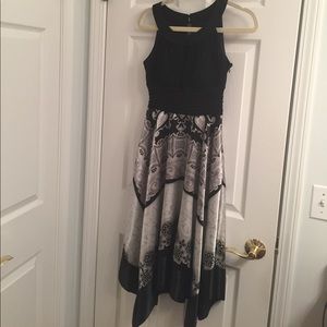 Paisley black & grey handkerchief dress