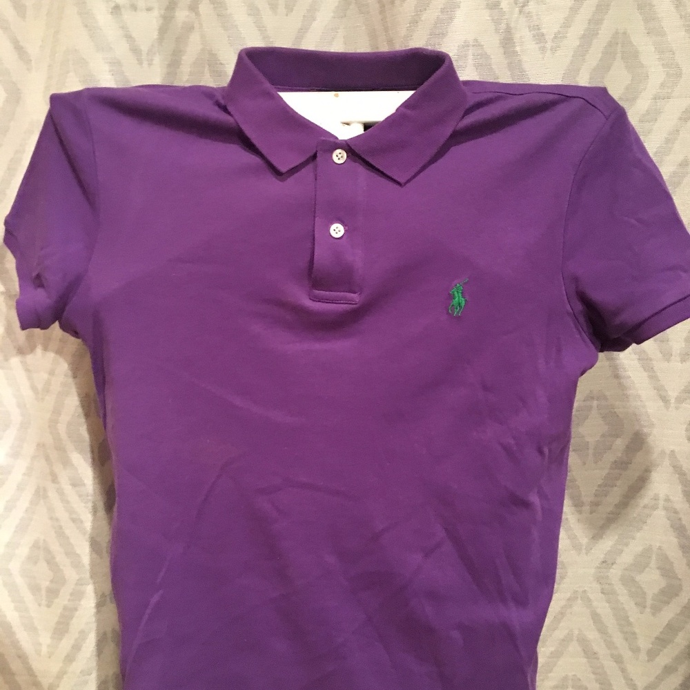 Ralph Lauren Purple short-sleeved collared shirt - Picture 2 of 3