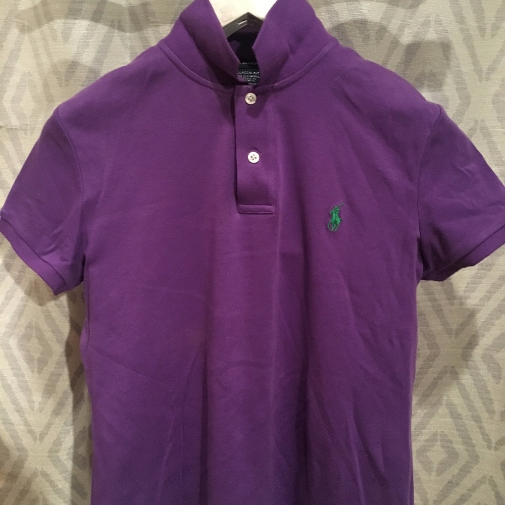 Ralph Lauren Purple short-sleeved collared shirt - Picture 3 of 3