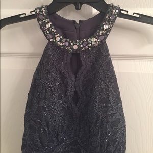 Graphite Grey, Sparkle and Lace Cocktail Dress