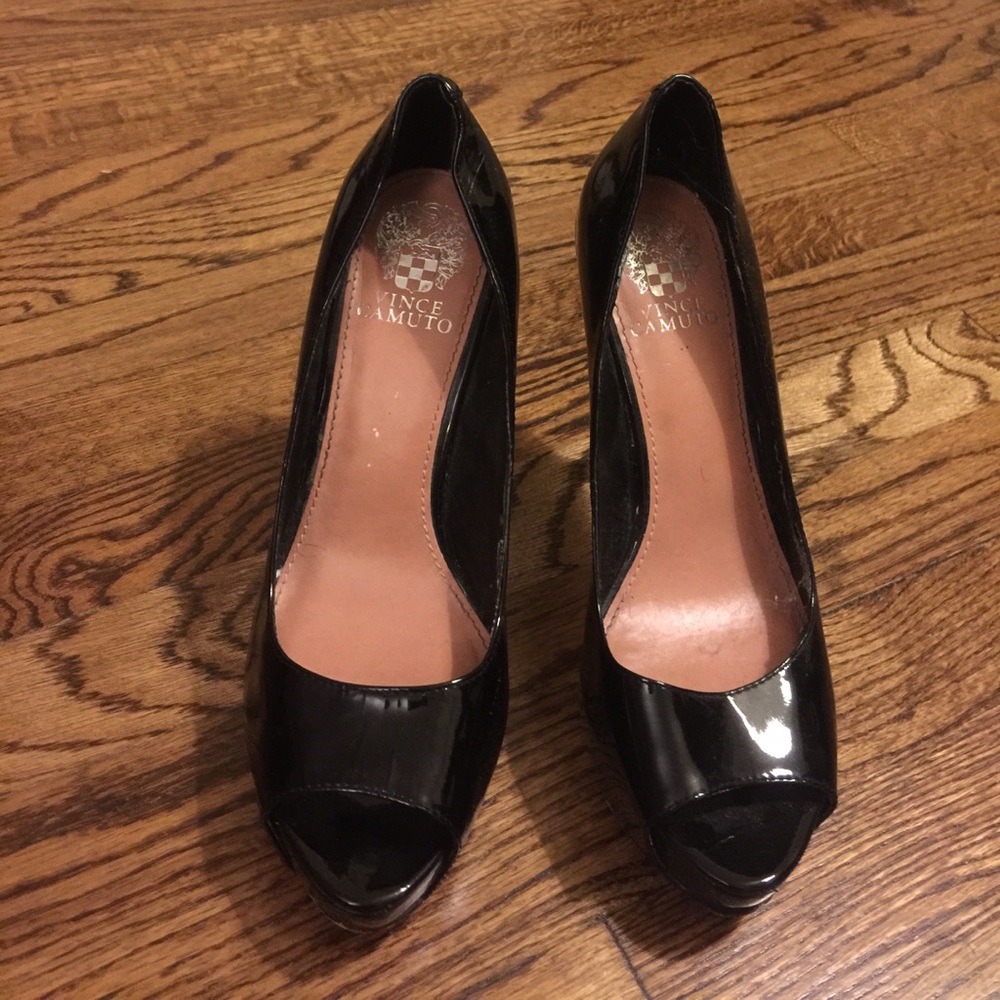 Vince Camuto Patent Peep Toe Heels