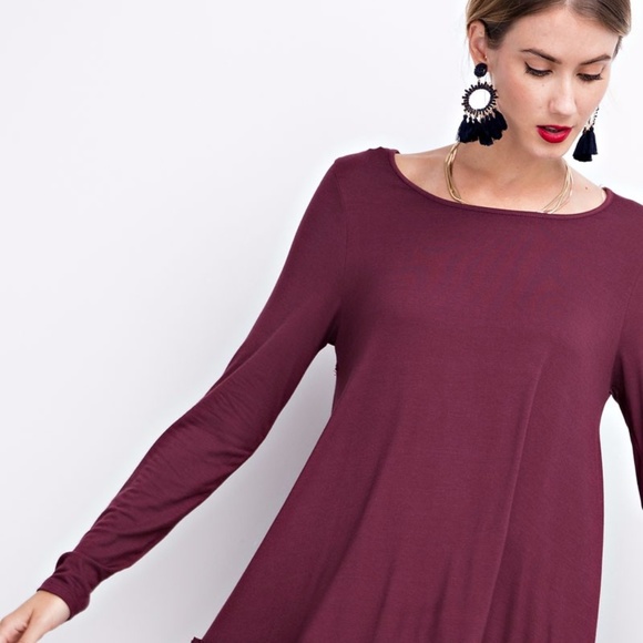 Plum Double Ruffle Tunic - Picture 2 of 2