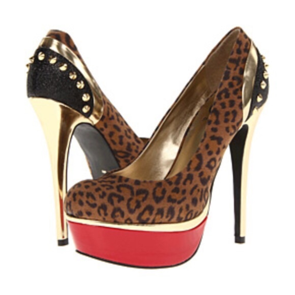 Guess leopard platform heels