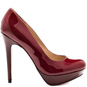 NEW Wine patent leather heels
