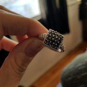Black diamond cocktail ring