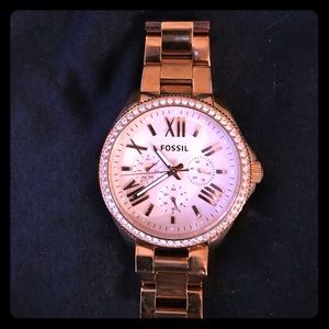 Rose gold Fossil watch w rose gold face