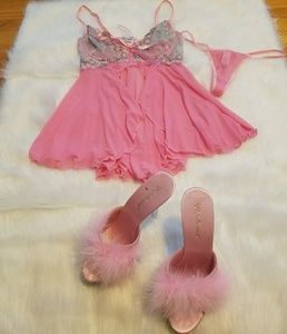 Sexy Pink Fur Bedroom heels