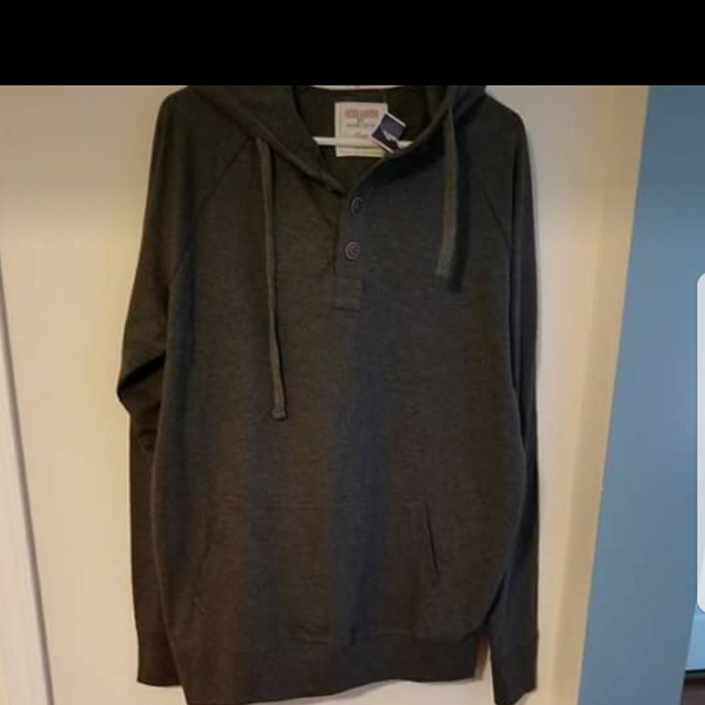 Men's Hoodie Lightweight Large Gray Long Sleeve