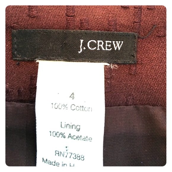 J. Crew Dk Wine Embroidered Buttoned Skirt - Picture 6 of 6