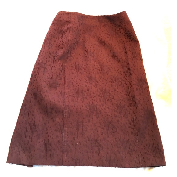 J. Crew Dk Wine Embroidered Buttoned Skirt - Picture 5 of 6