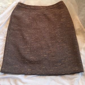 Ann Taylor Gold Threaded Nubby Fabric Skirt