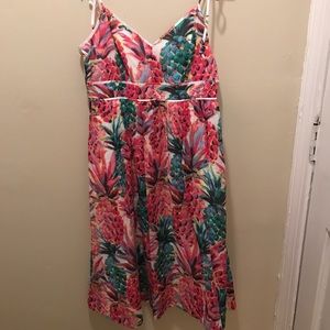 J crew spaghetti strap pineapple dress