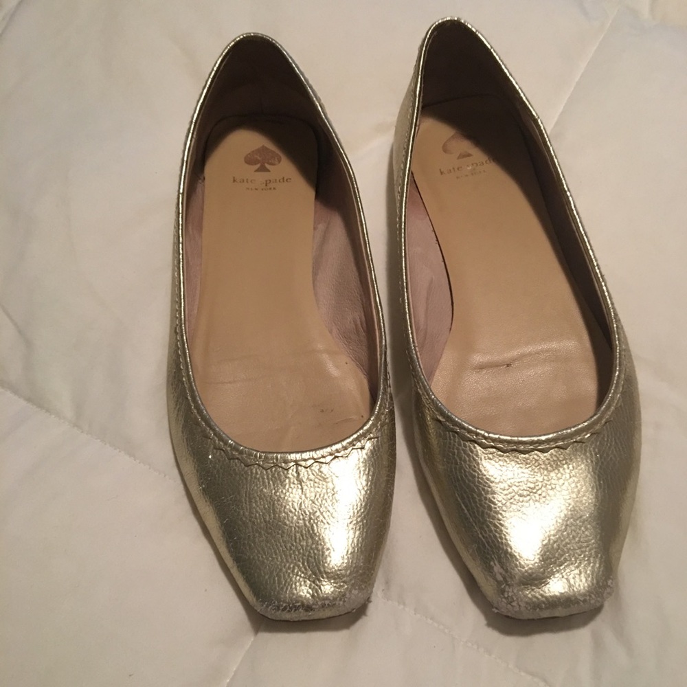 kate spade gold flats