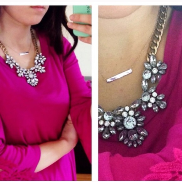 BEST SELLER! Crystal Floral Statement Necklace - Picture 3 of 4