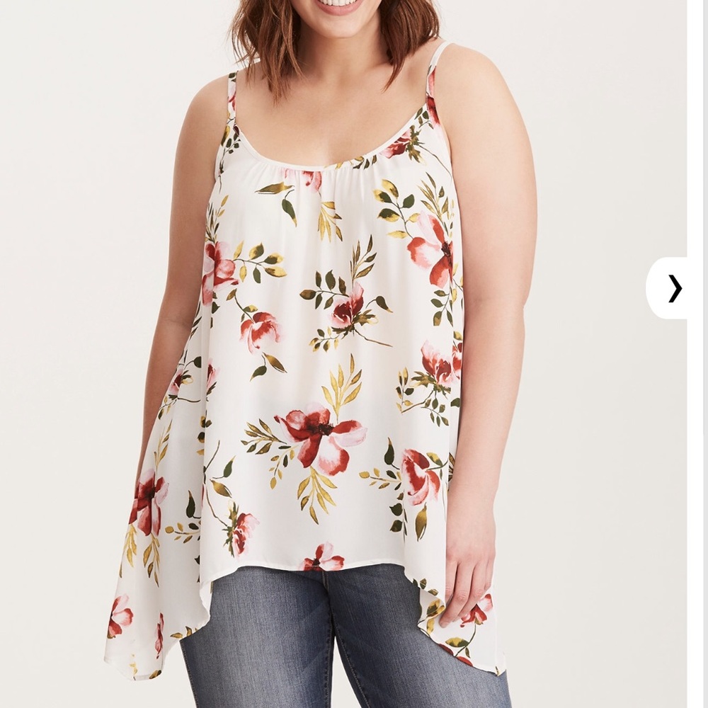NWOT Floral Georgette Crossback Sharkbite Cami