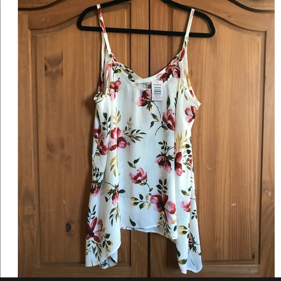 NWT Floral Georgette Crossback Sharkbite Cami - Picture 4 of 6