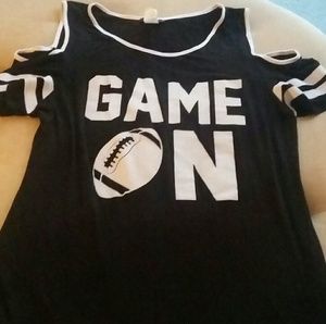 Blush graphic exposed shoulder top size 2X