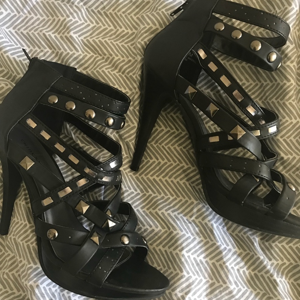 Black Strappy Chinese Laundry Heels
