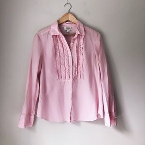 Talbots Pink Striped Blouse Size Medium
