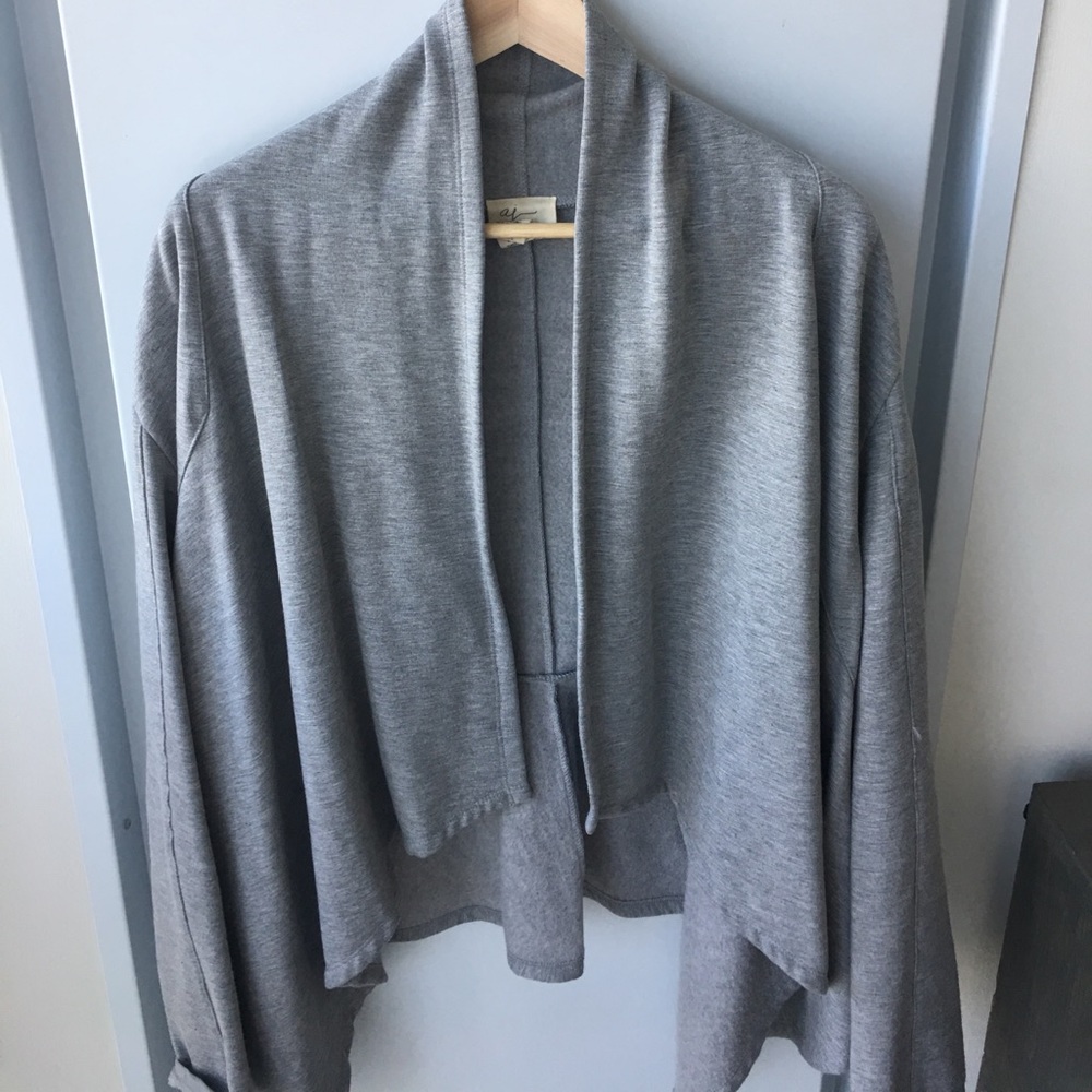 Gray jacket poncho