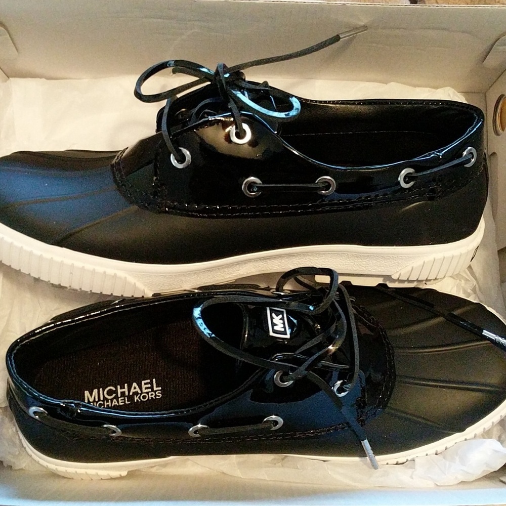 Michael kors black rain shoes