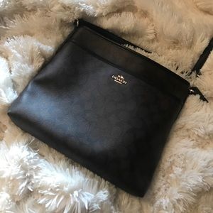 Coach Signature File Bag Crossbody Brown/Black $80