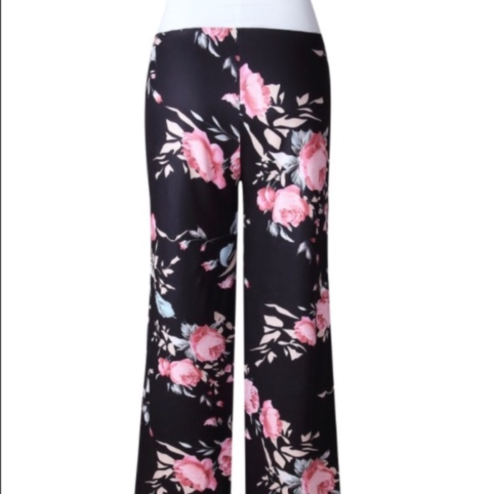 Ladies floral silk pajama bottoms