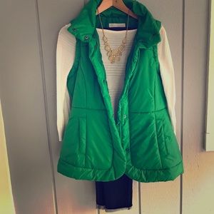 Green puffer vest