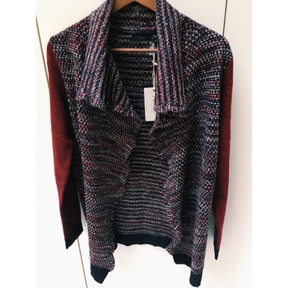 🛍 Red tweed style cardigan - Picture 5 of 8