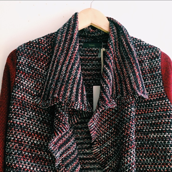 🛍 Red tweed style cardigan - Picture 7 of 8