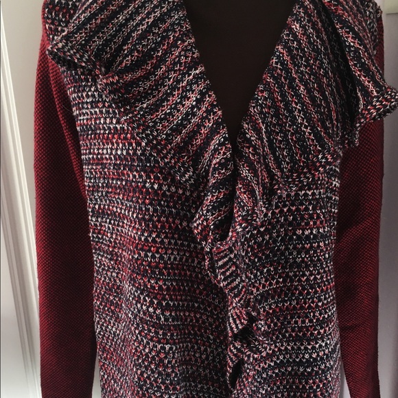 🛍 Red tweed style cardigan - Picture 6 of 8
