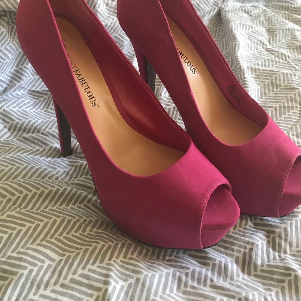 Pink platform heels