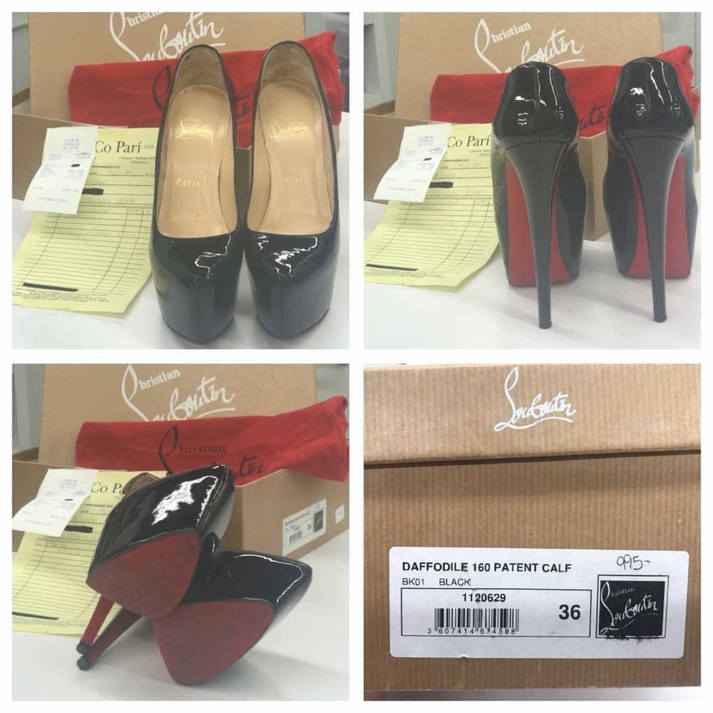 Christian Louboutin Daffodile 160 Black Patent