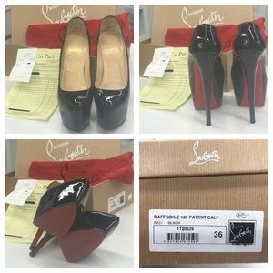 Christian Louboutin Daffodile 160 Black Patent