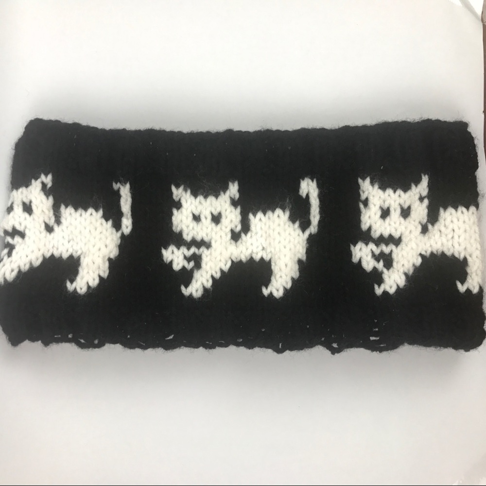 Halloween Cat Hand Knitted Headband